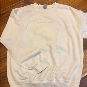 Gildan White Sweatshirt with Pink Text